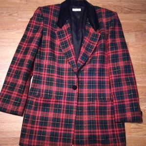 Talbots Red Gold and Green Blazer